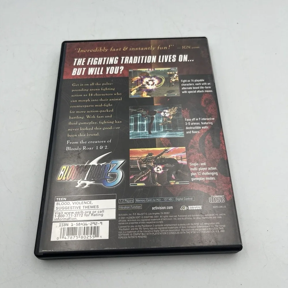 Bloody Roar 3 (PS2, 2001) Complete CIB w/ Manual & Reg Card TESTED